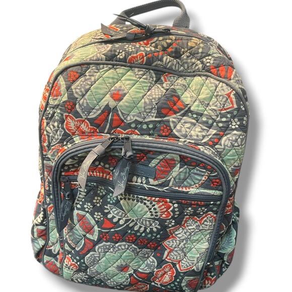 Vera Bradley Campus Backpack Nomadic Floral Quilted Travel Bag Carry On Large - Picture 2 of 16